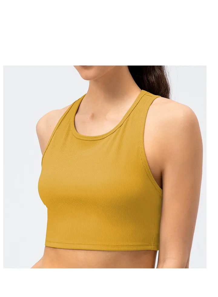 New nylon shock gathering running bra yoga vest