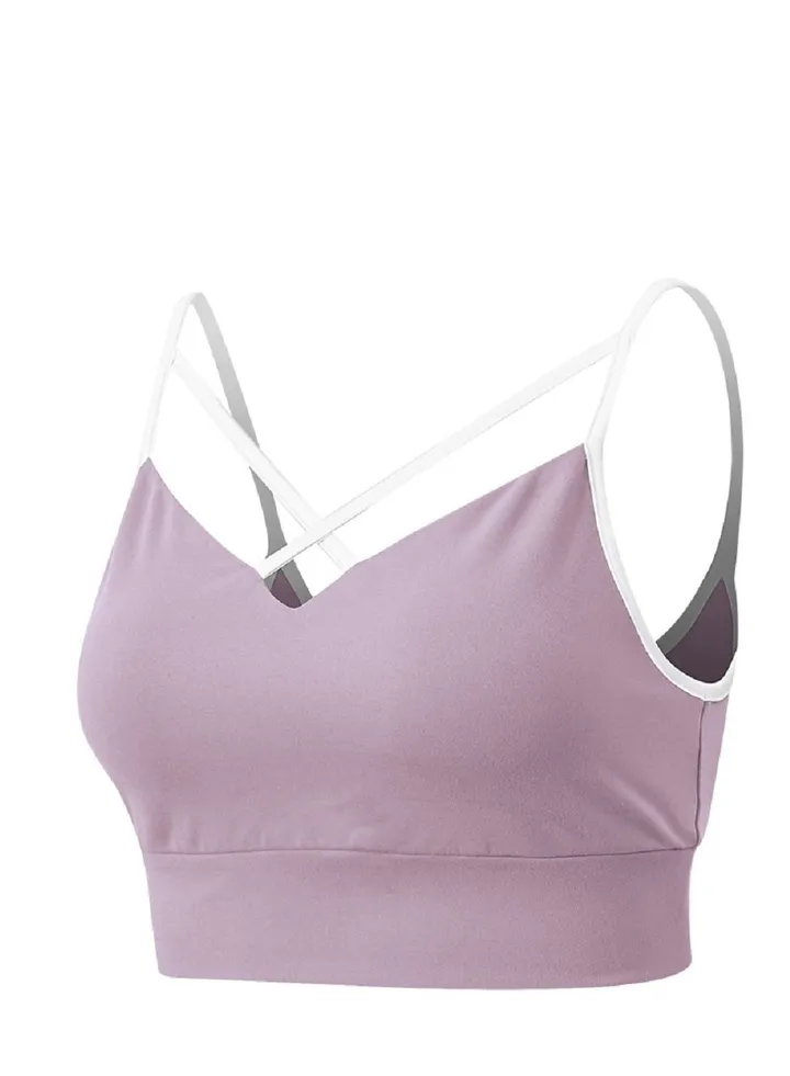 New nylon shock gathering running bra yoga vest
