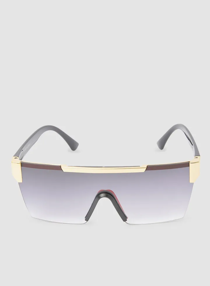 Women's Light Rectangular Sunglasses Grey Lens