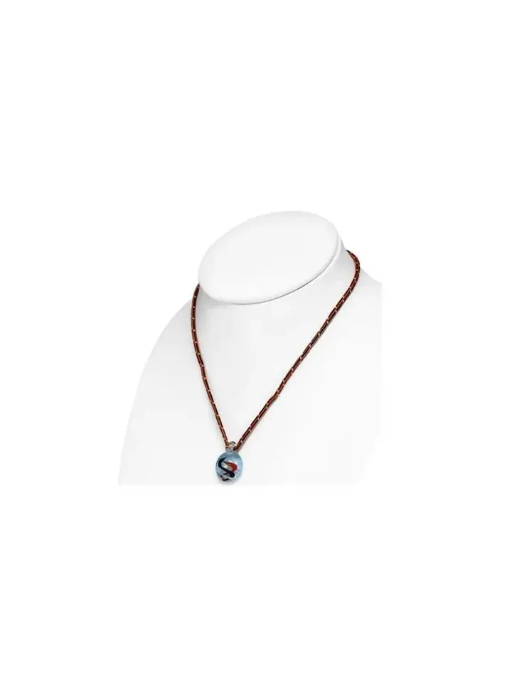 Lampwork Glass Bead Ball Pendant Necklace