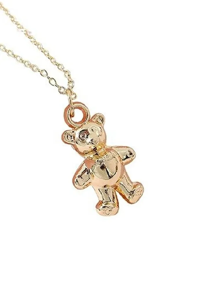 Gold-colored Teddy Bear Necklace