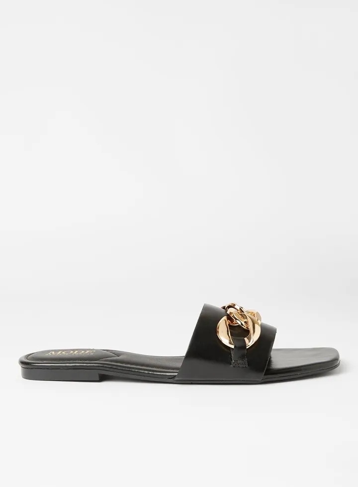 Casual Flat Slides Black