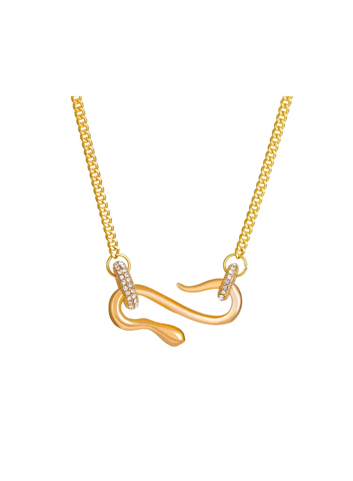 Ring snake element titanium steel necklace