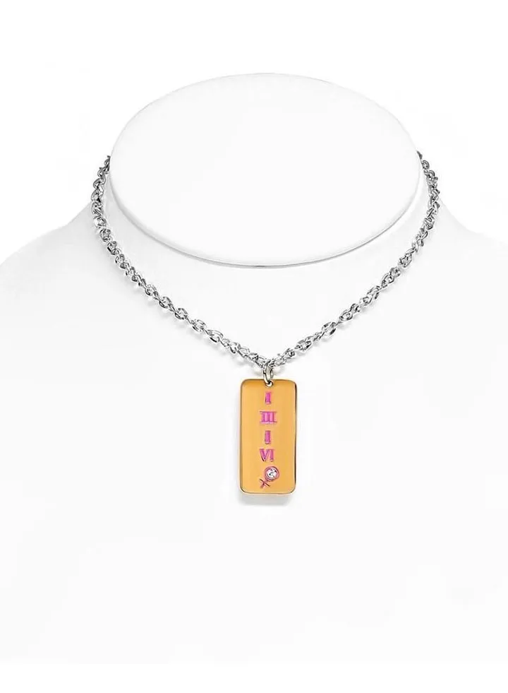 Engraved Necklace With Latin Numbers Unisex