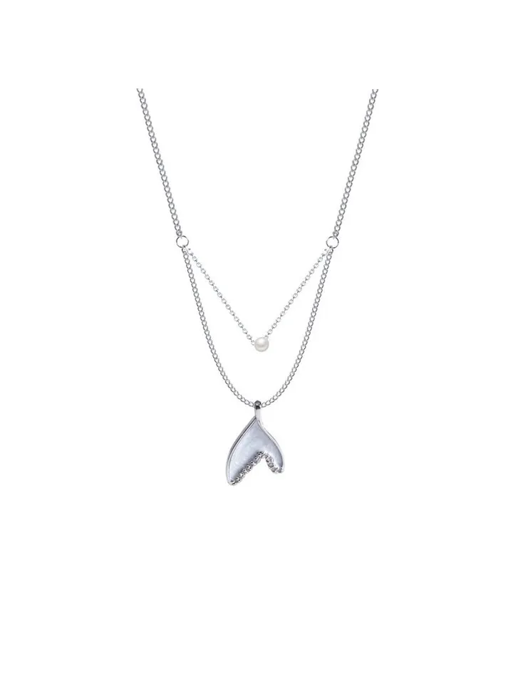 Mermaid Double Layer Necklace Silver