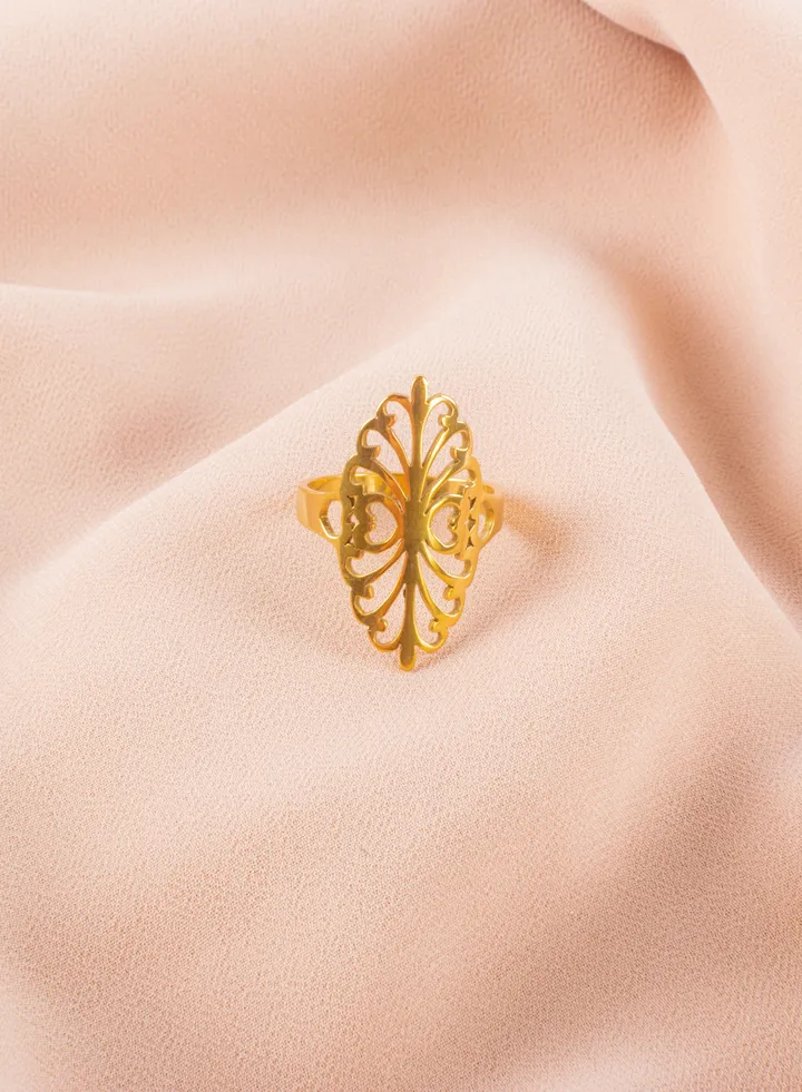 Stainless Steel Golden Ring Size 9/19