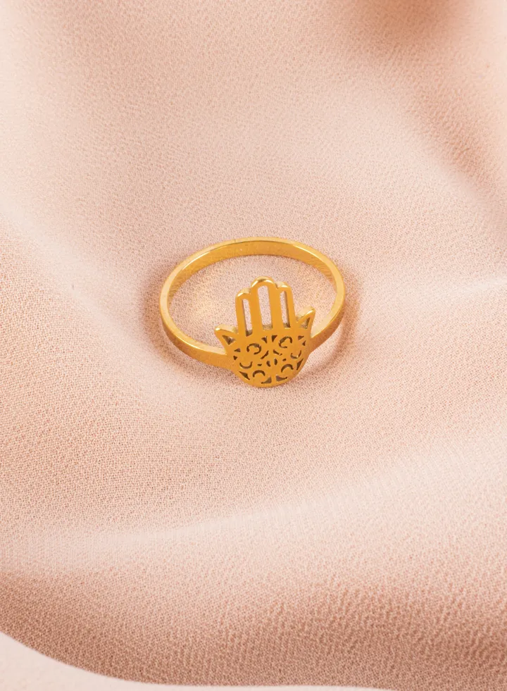 Stainless Steel Golden Ring Hand Size 9/19