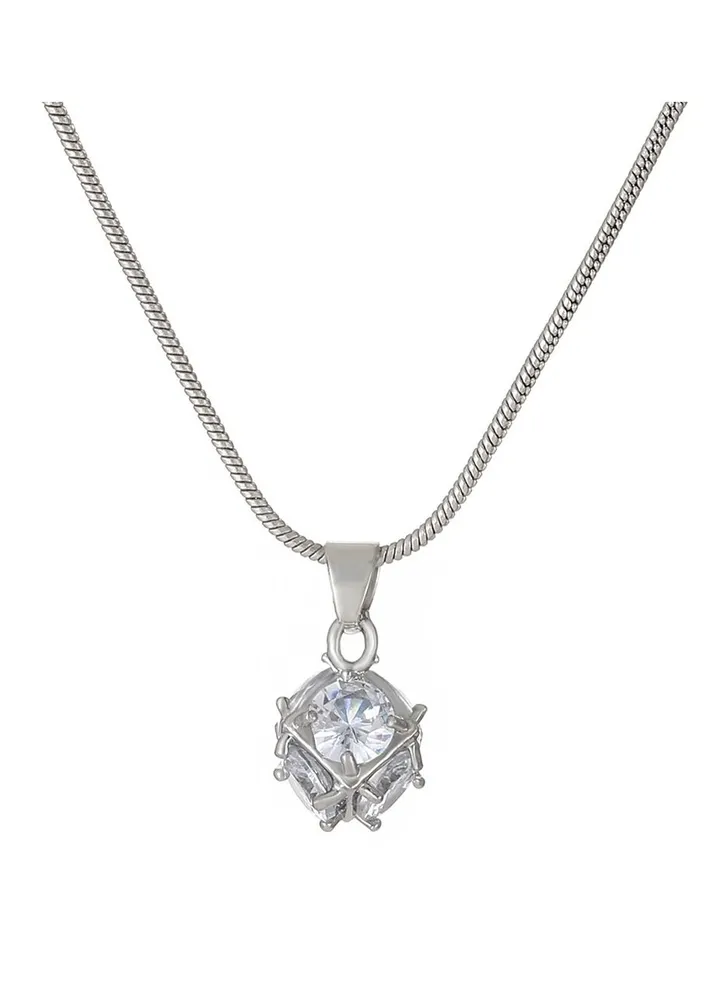 Cube Square Zircon Necklace