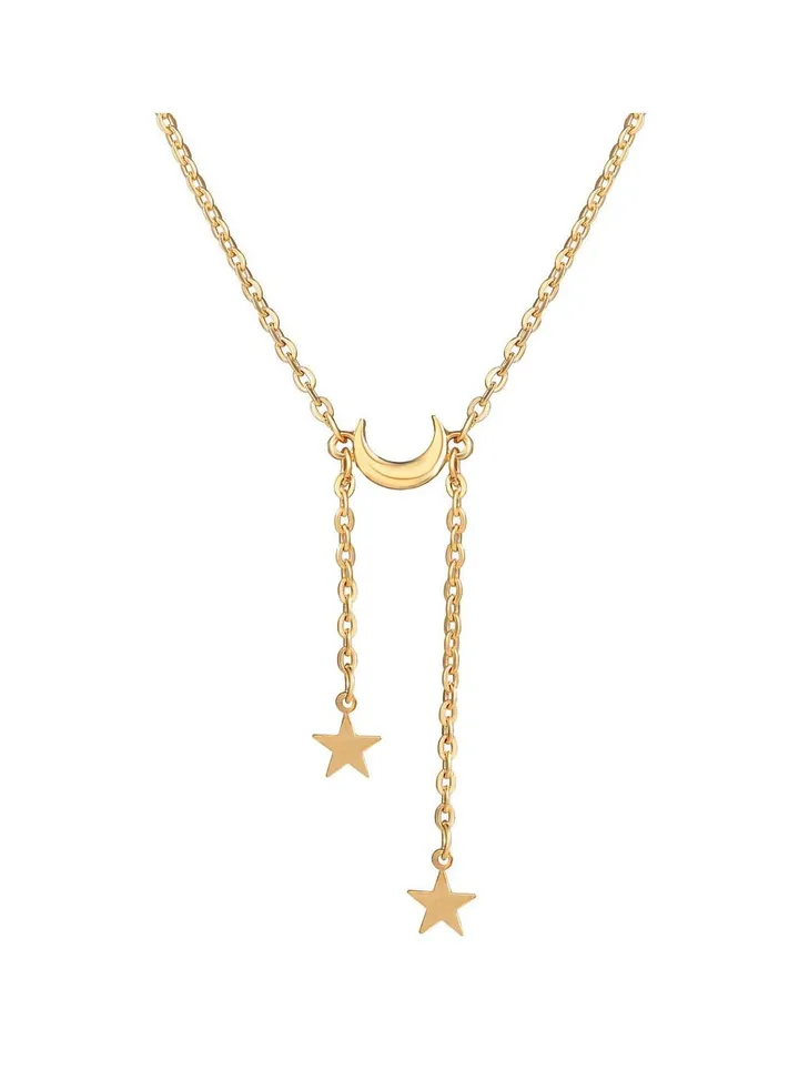 Star Moon Necklace Gold Tone Plated
