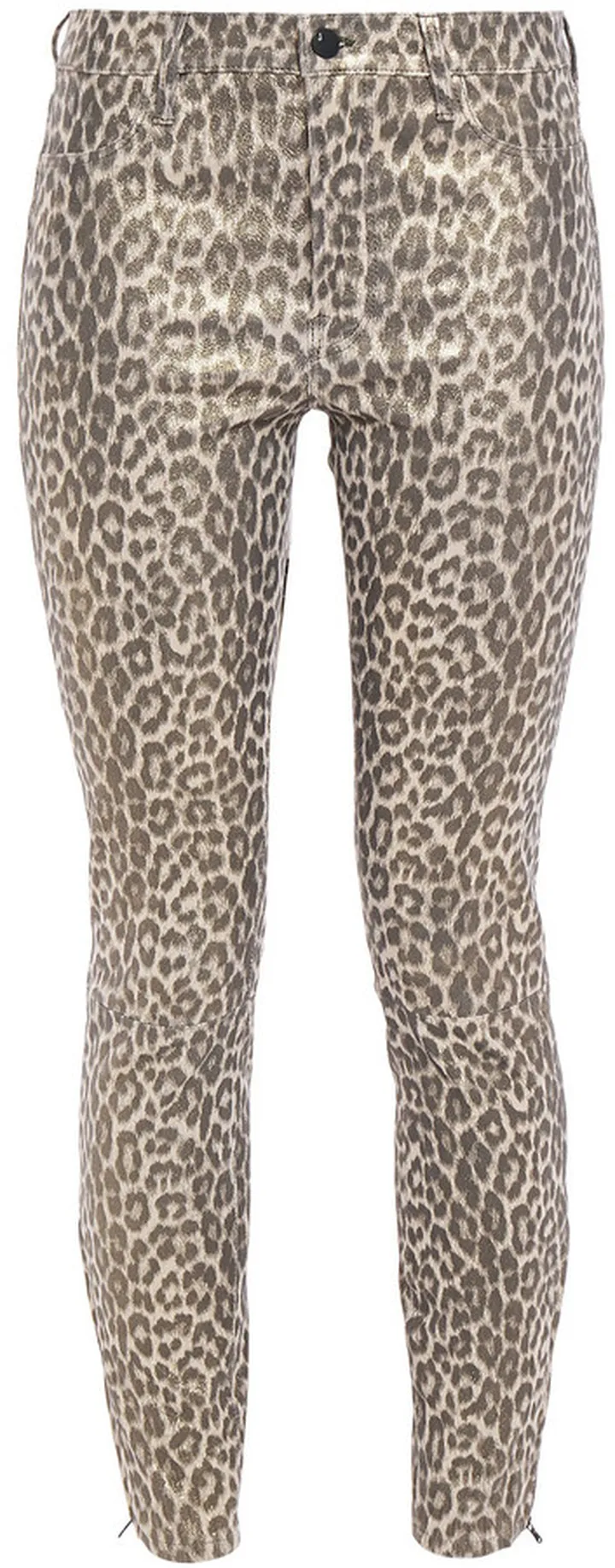 L8001 leopard-print stretch-leather skinny pants