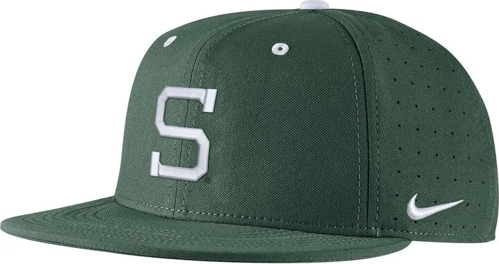 Men's Nike Green Michigan State Spartans Aero True Baseball Performance Fitted Hat