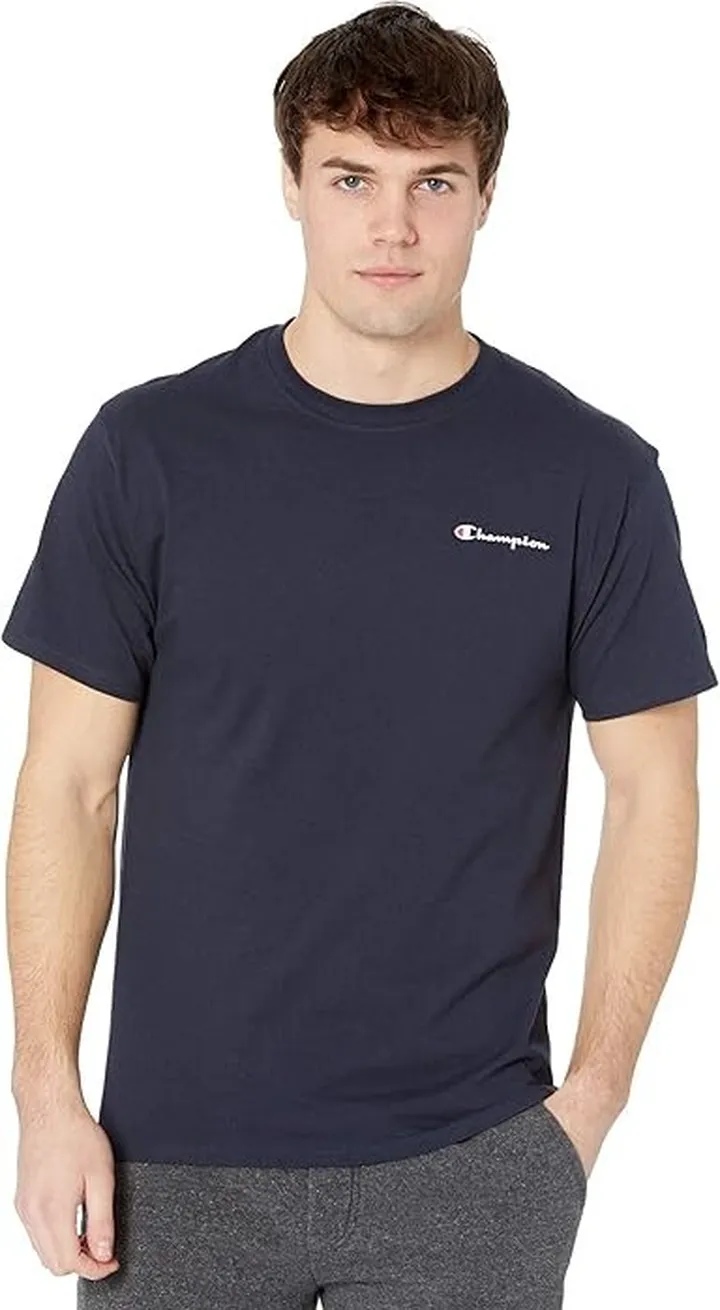 Champion Classic Graphic Small Logo Tee (Navy) Men's Clothing