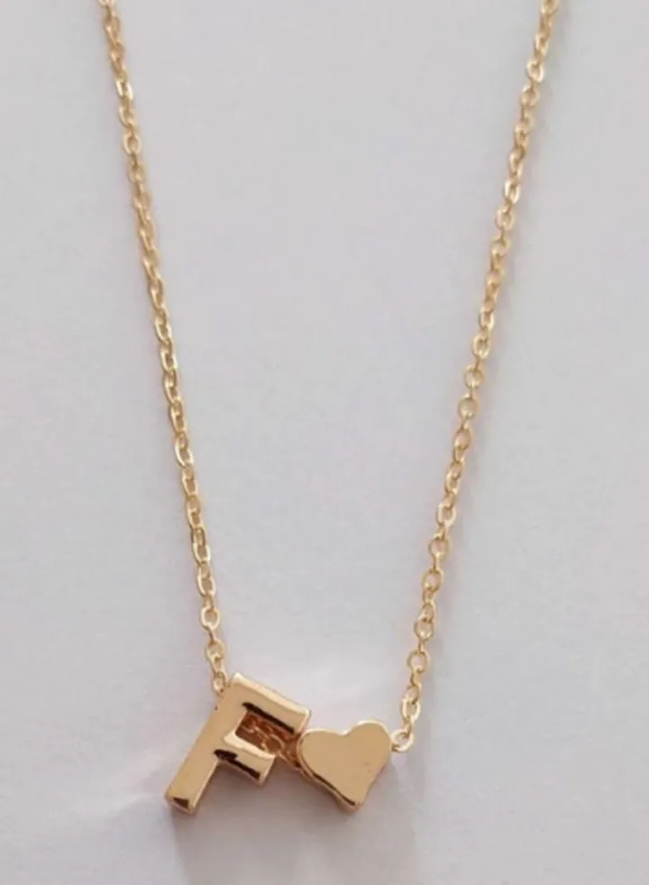 Fashion Tiny Heart Dainty with Letter Initial Necklace