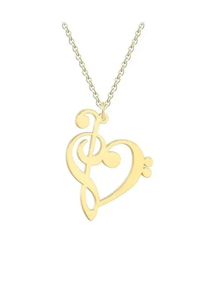 Gold Plated Necklace With Music Tone Pendant