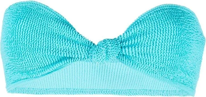 Crinkled-Finish Bandeau Bikini Top