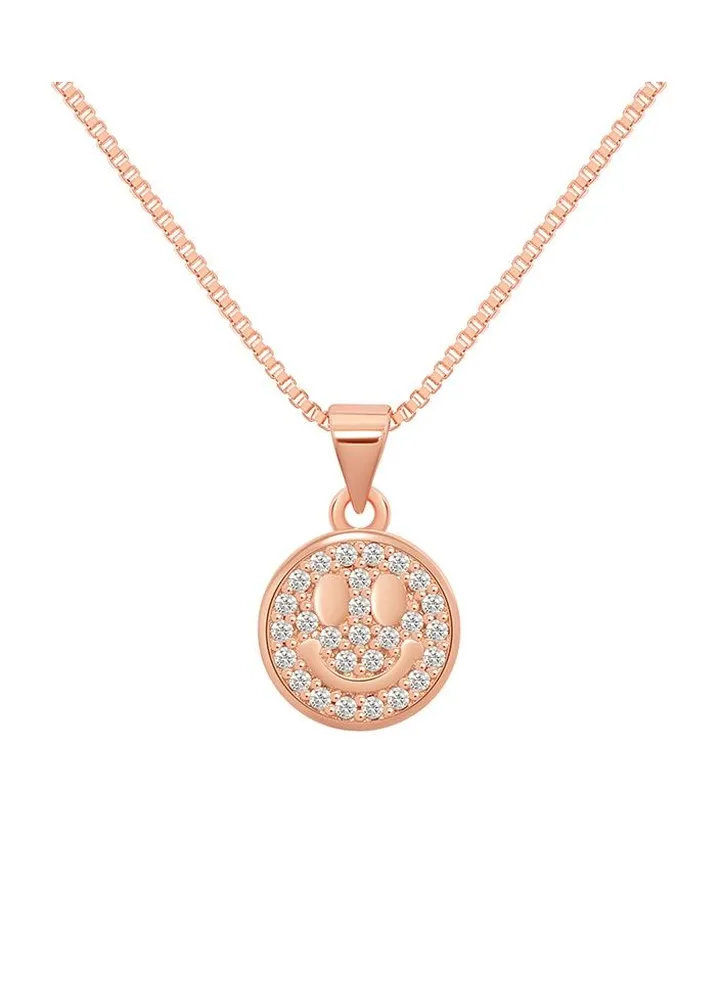 Double Sided Smiley Round Titanium Steel Necklace