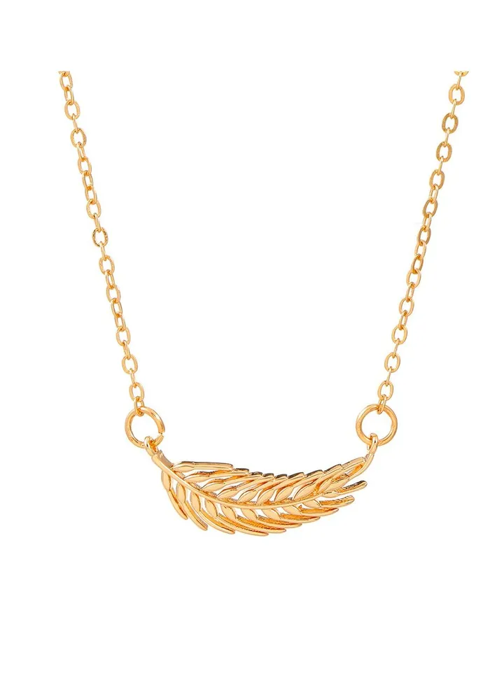 Wheat leaf element titanium steel necklace
