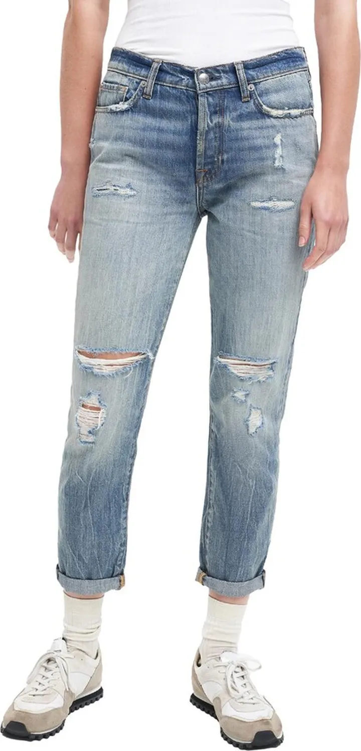 Josefina Womens High Rise Distressed Boyfriend Jeans