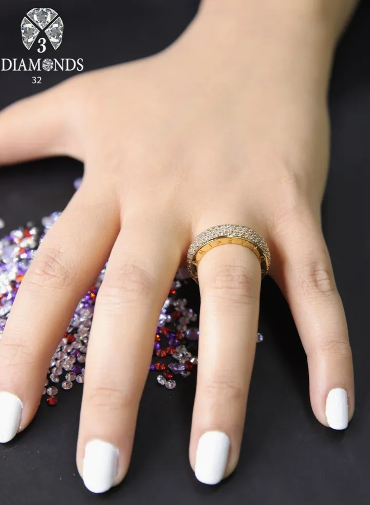 Women's Debla Ring, Gold Plated, High Quality With Sparkling Zircon