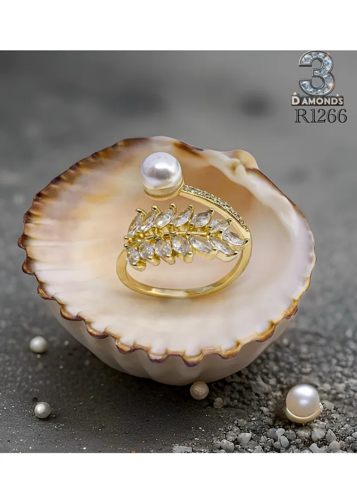 Women's Ring, Gold Plated, High Quality With Sparkling Zircon