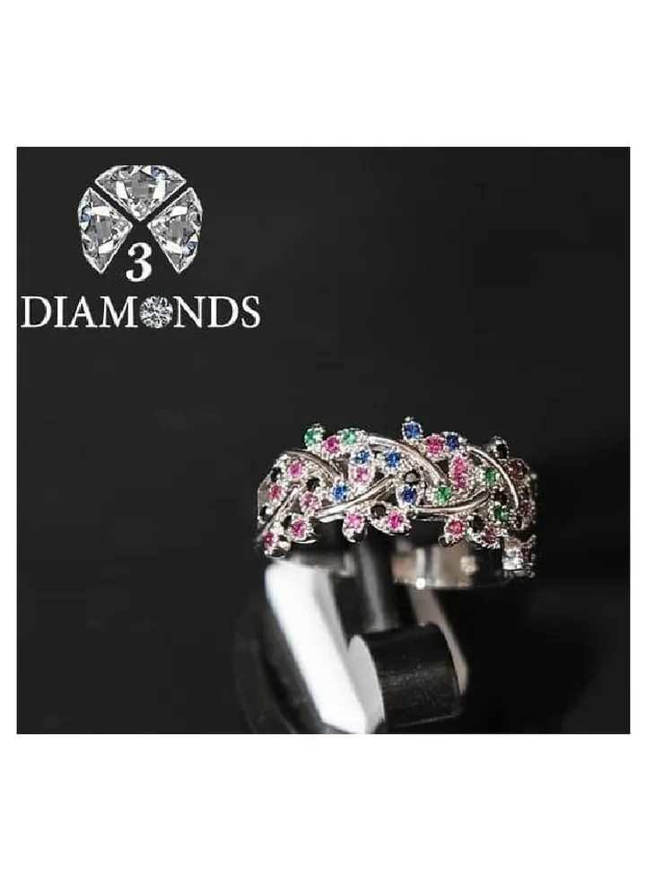 Butterfly Platinum Plated Ring For Women With Zircon Stone - Silver