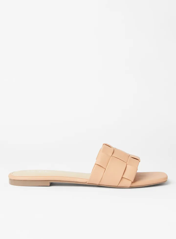 Casual Flat Slides Peach