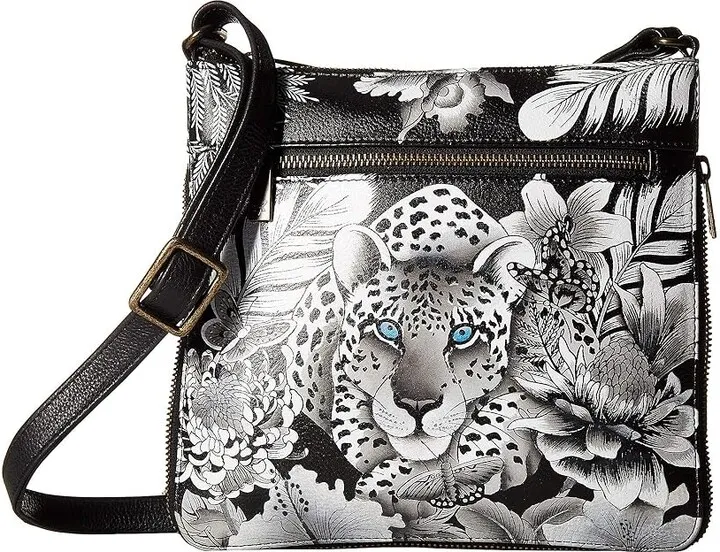 Anuschka Expandable Travel Crossbody 550 (Cleopatra's Leopard) Handbags