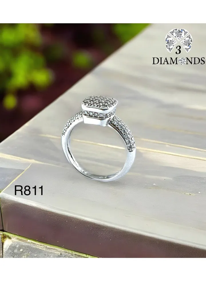 Platinum Plated Ring For Women With Zircon Stone - Silver