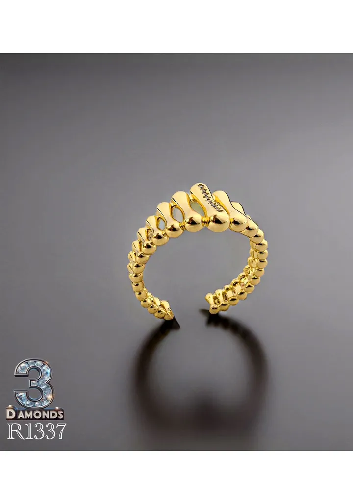 Women's Ring, Gold Plated, High Quality With Sparkling Zircon