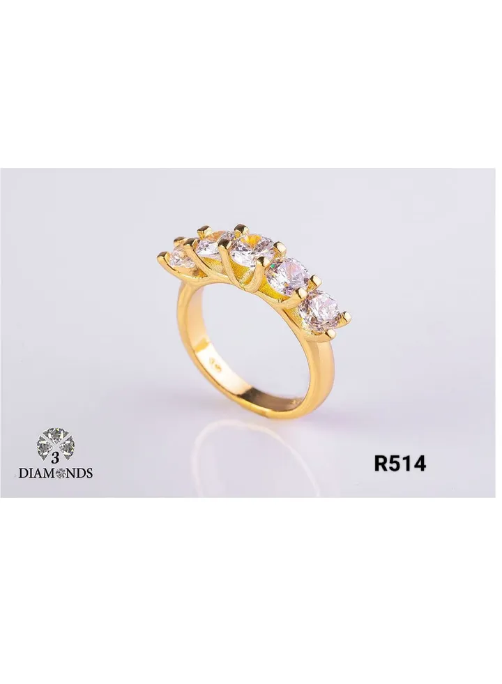 Women's Ring, Gold Plated, High Quality With Sparkling Zircon