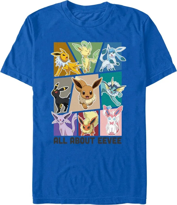 Men's Pokemon All About Eevee Eeveeloution T-Shirt - Royal Blue - 2X Large