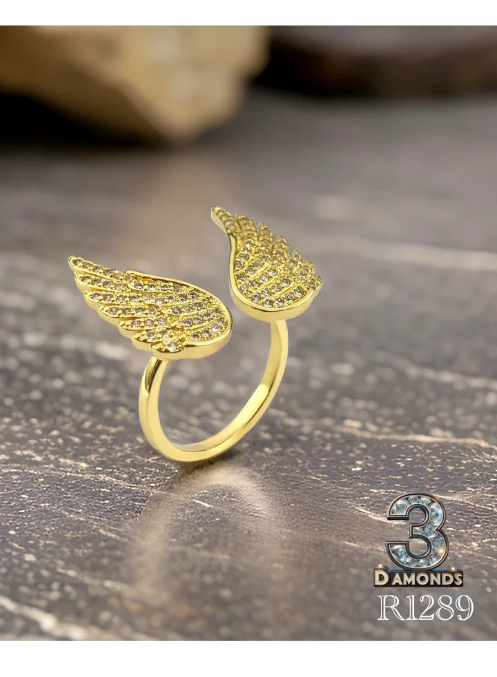 Women's Ring, Gold Plated, High Quality With Sparkling Zircon