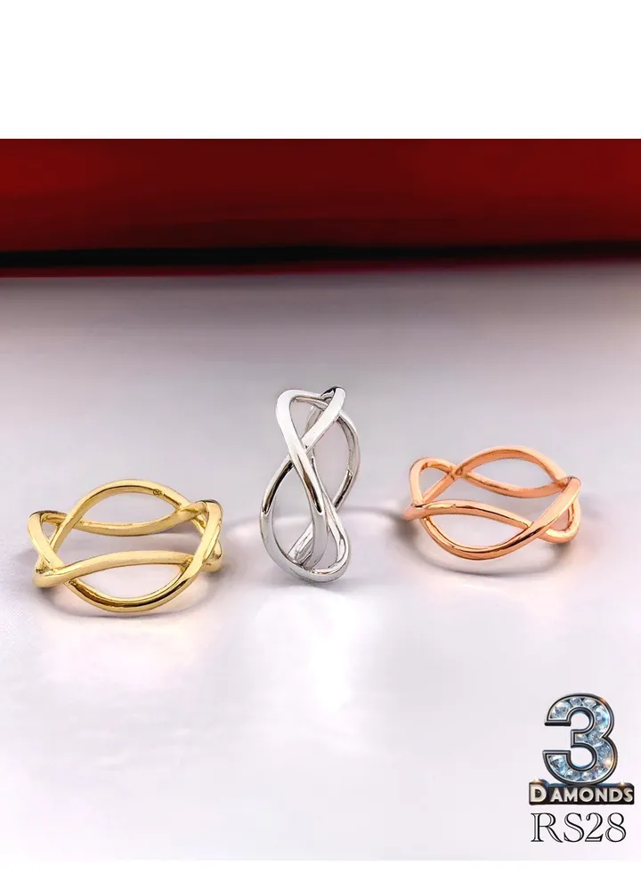 3-Ring Set-Silver, Gold,Rose Gold, Platinum Plated & High-Quality Gold