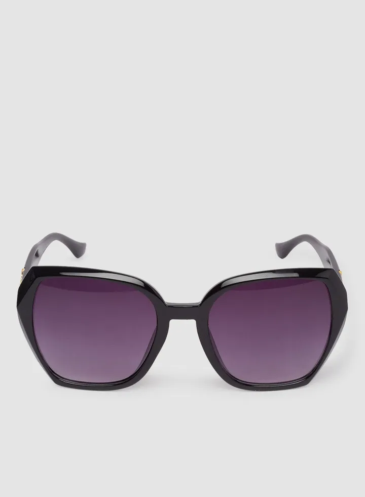 Women's Sunglass With Durable Frame Lens Color Purple Frame Color Black