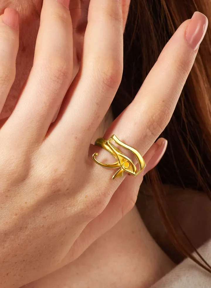 Horus eyes ring /Gold Vermeil