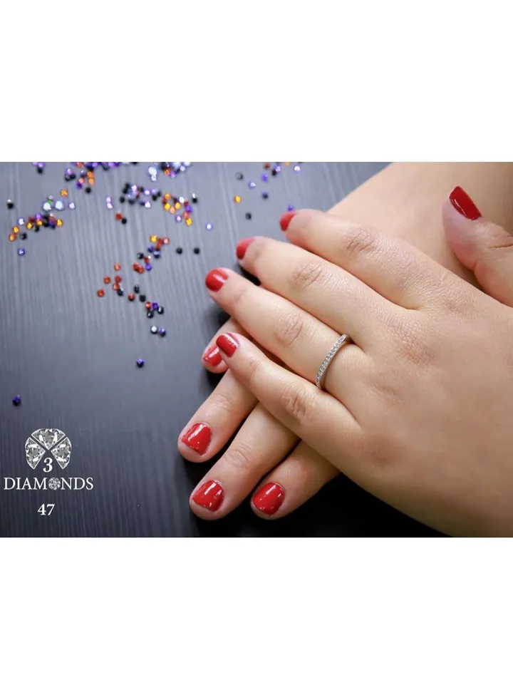 Debla Ring Platinum Plated For Women With Zircon Stone - Silver