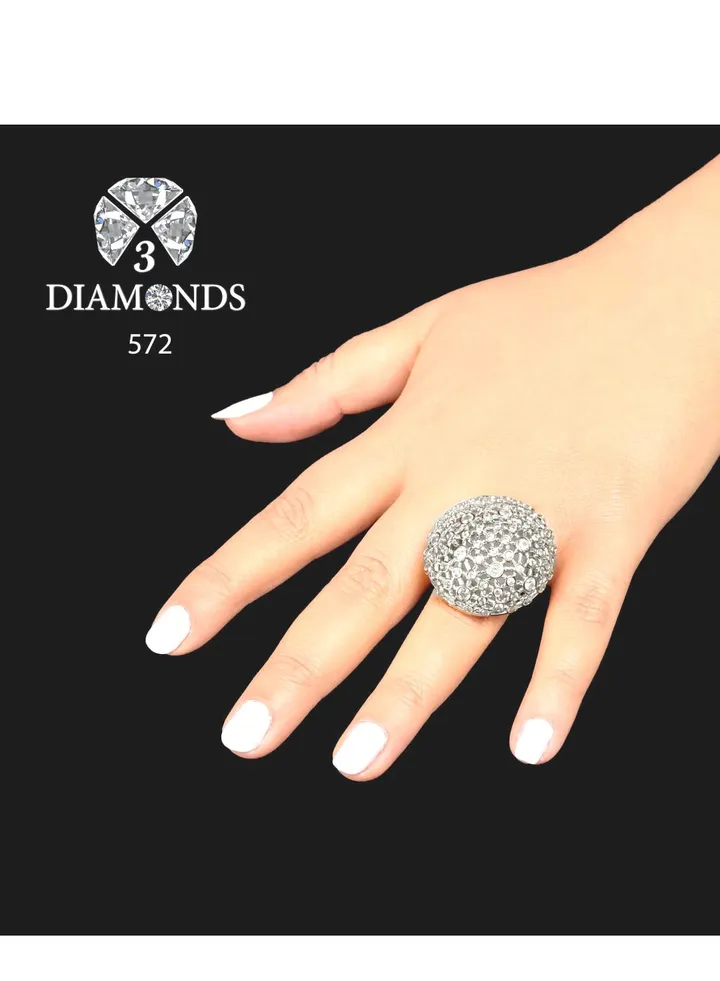 Platinum Plated Ring For Women With Zircon Stone - Silver