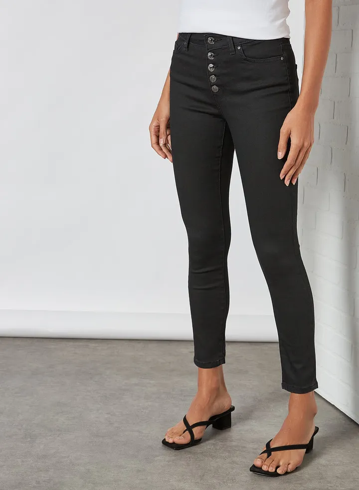 High Waist Skinny Jeans Black
