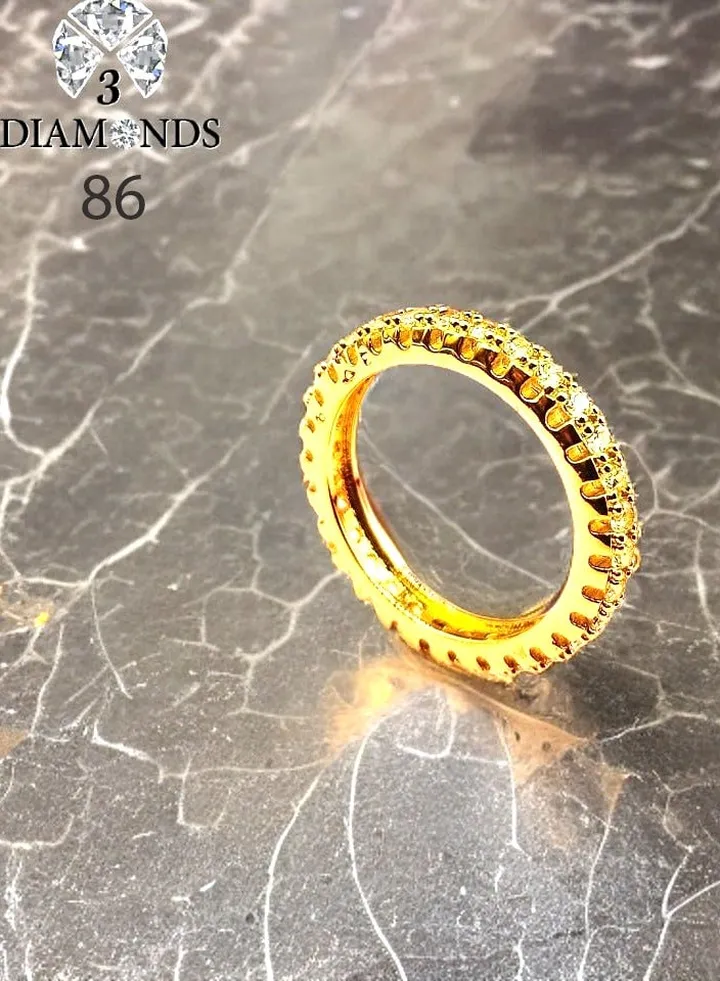 Women's Debla Ring, Gold Plated, High Quality With Sparkling Zircon