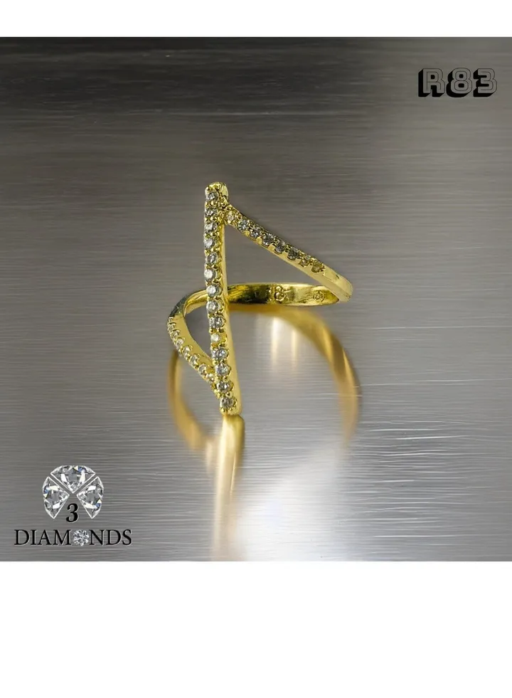 Nabd Women's Ring, Gold Plated, High Quality With Sparkling Zircon