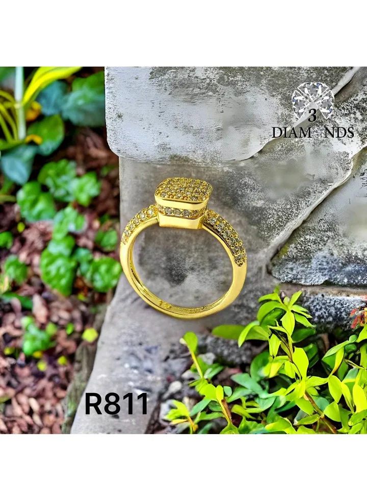 Women's Ring, Gold Plated, High Quality With Sparkling Zircon