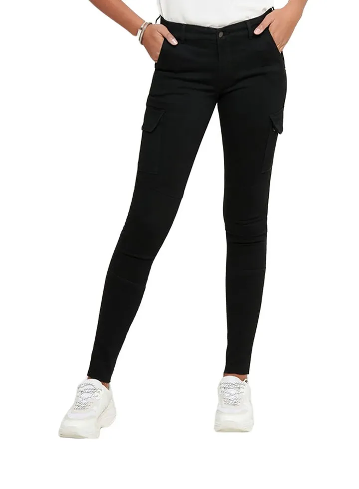 Side Pocket Skinny Jeans Black Denim