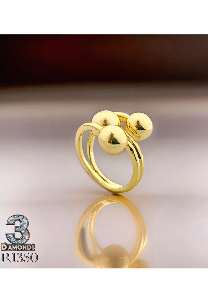Women's Ring, Gold Plated, High Quality With Sparkling Zircon