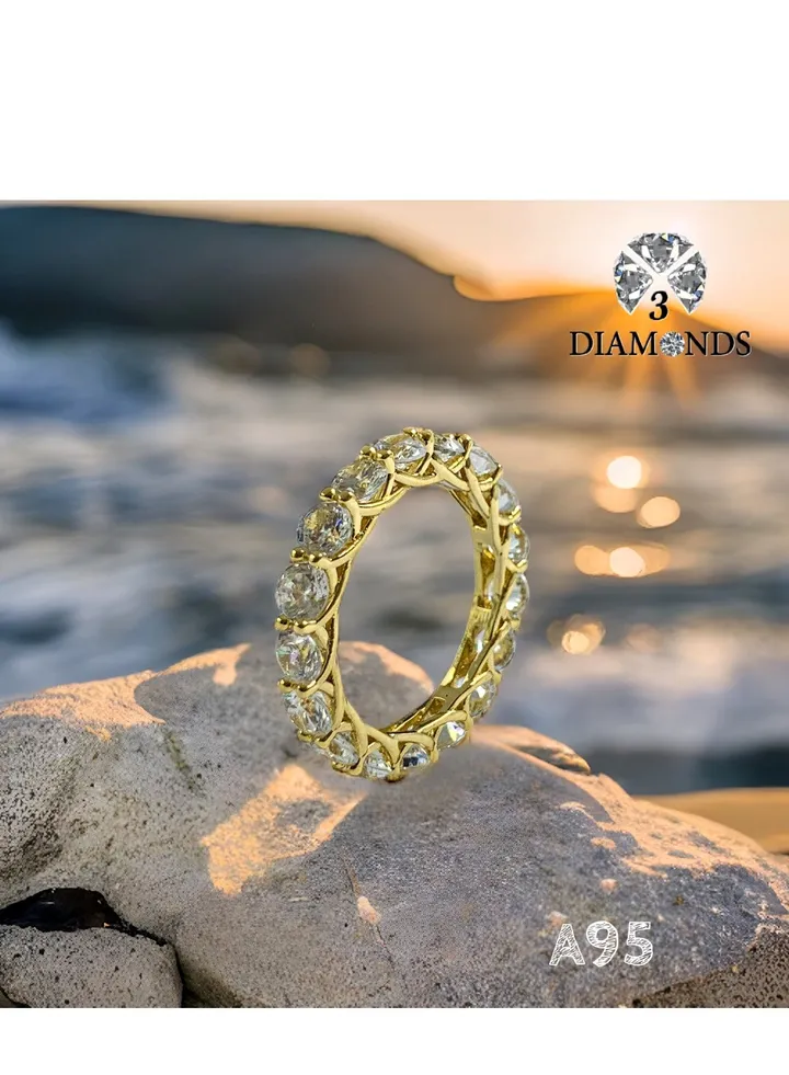 Women's Debla Ring, Gold Plated, High Quality With Sparkling Zircon