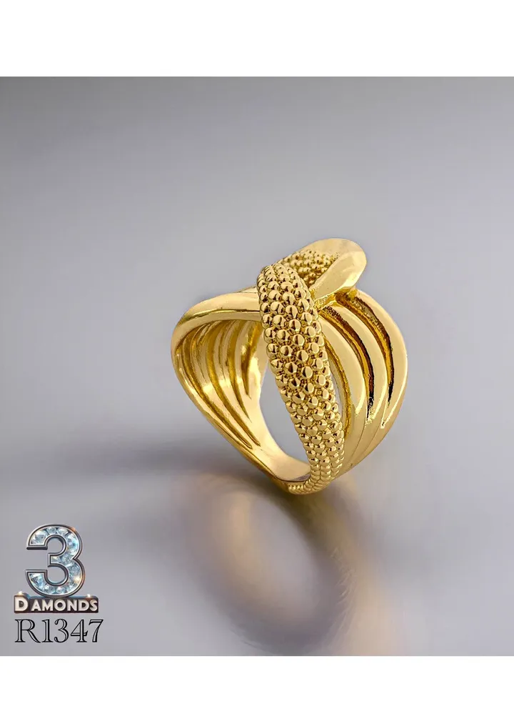 Women's Ring, Gold Plated, High Quality With Sparkling Zircon