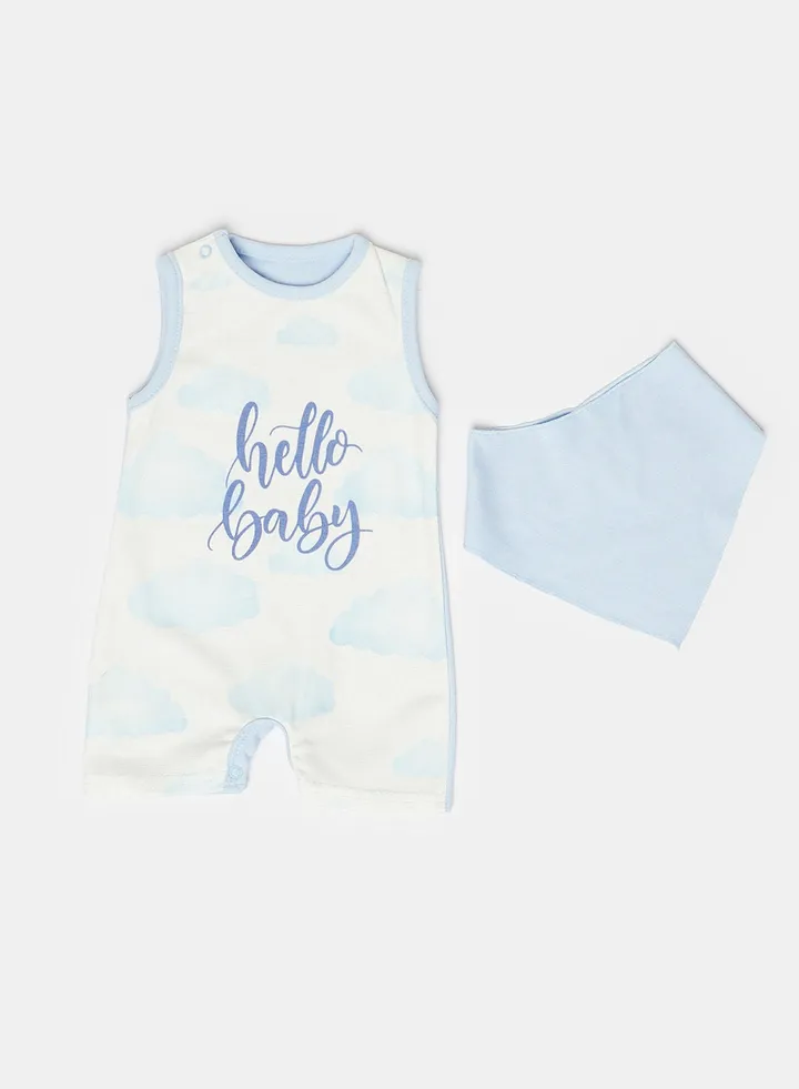Pop up playsuit Blue for Baby Boy