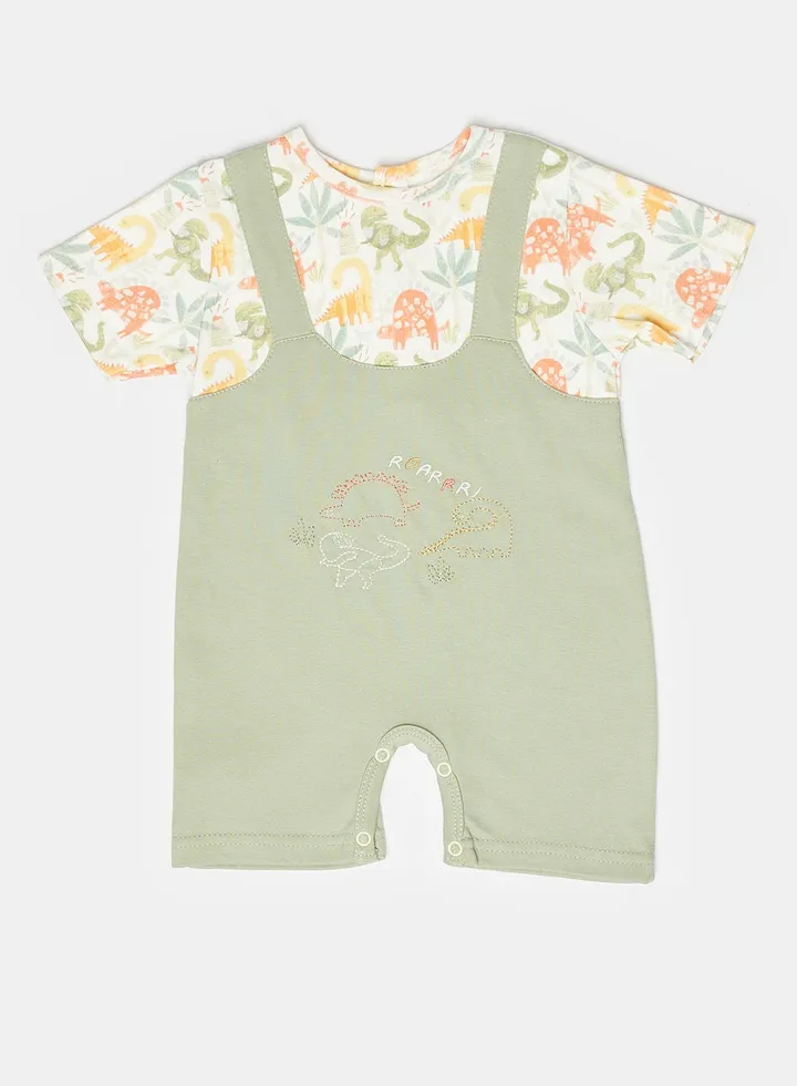 Dino cotton playsuit Baby uisex