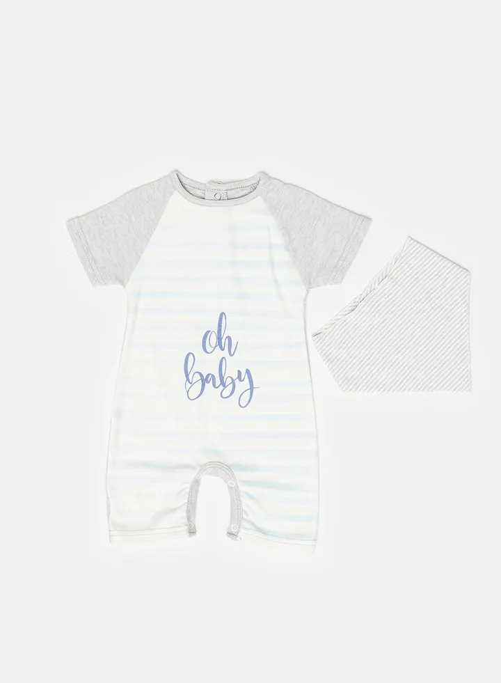 Pop up playsuit Grey for Baby Boy