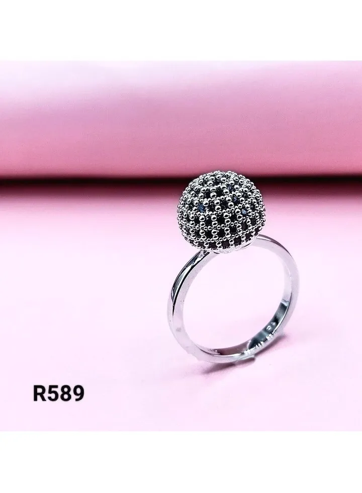Platinum Plated Ring For Women With Zircon Stone - Silver
