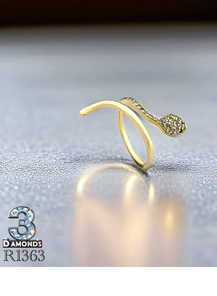 Women's Ring, Gold Plated, High Quality With Sparkling Zircon